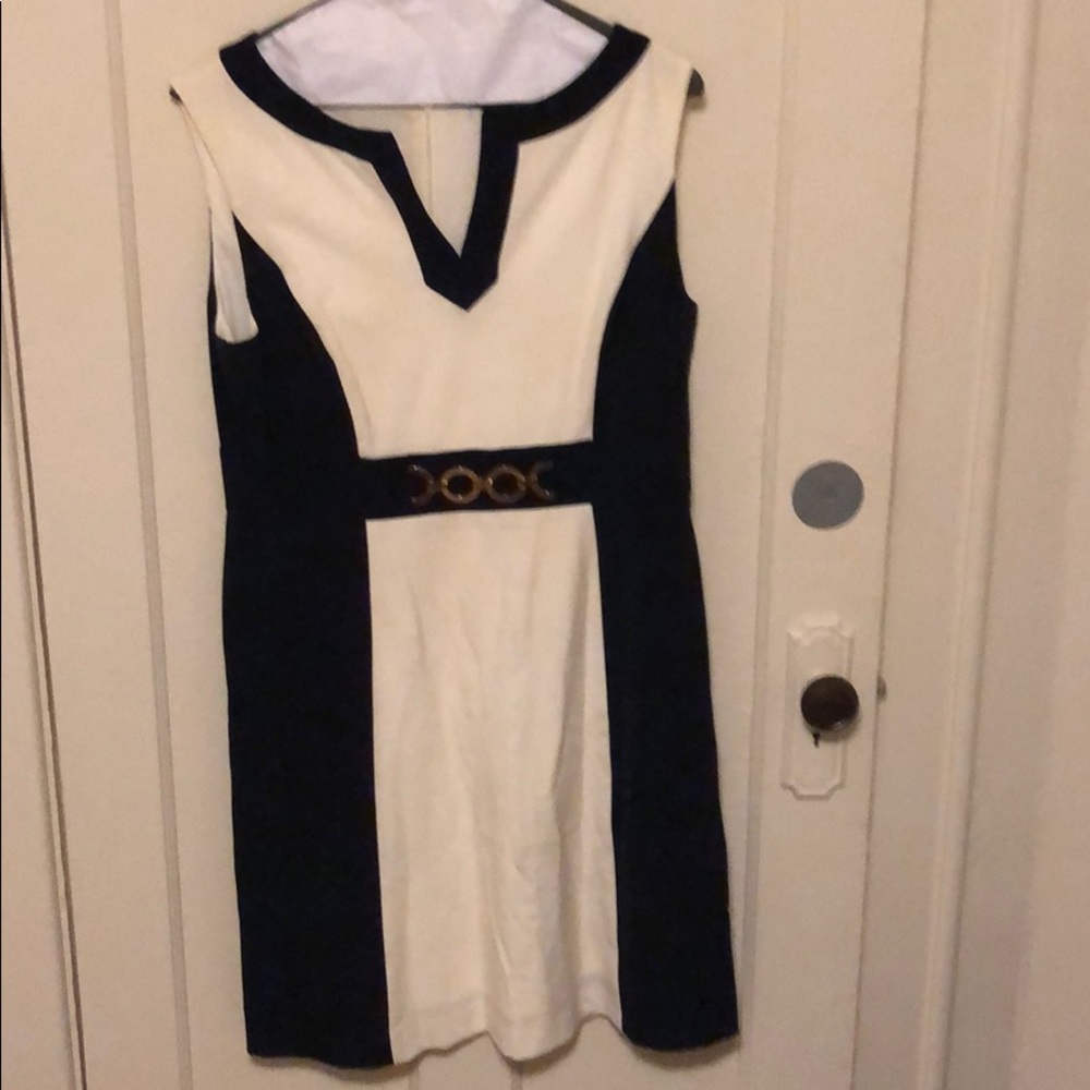 black and white business dress